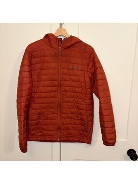 Columbia $198 Silver Falls Men’s Size S Rust Red Hooded Quilted Puffer Jacket
